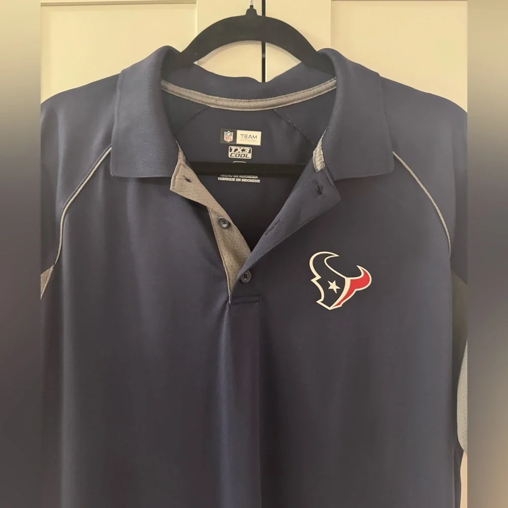 NWOT - NFL Official Houston Texans Navy Blue and Gray Polo Shirt - Size L - Picture 2 of 4